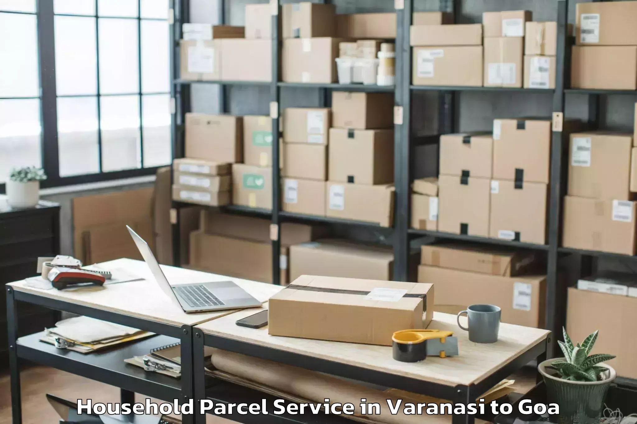 Book Varanasi to Aldona Household Parcel Online